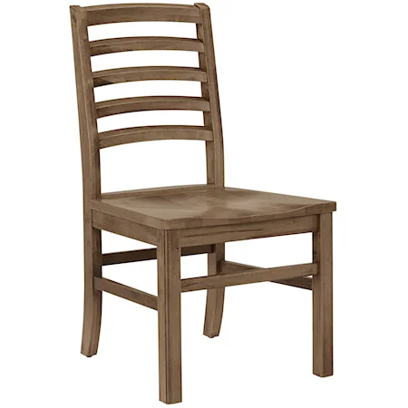 Casual Solid Wood Horizontal Slat Side Chair